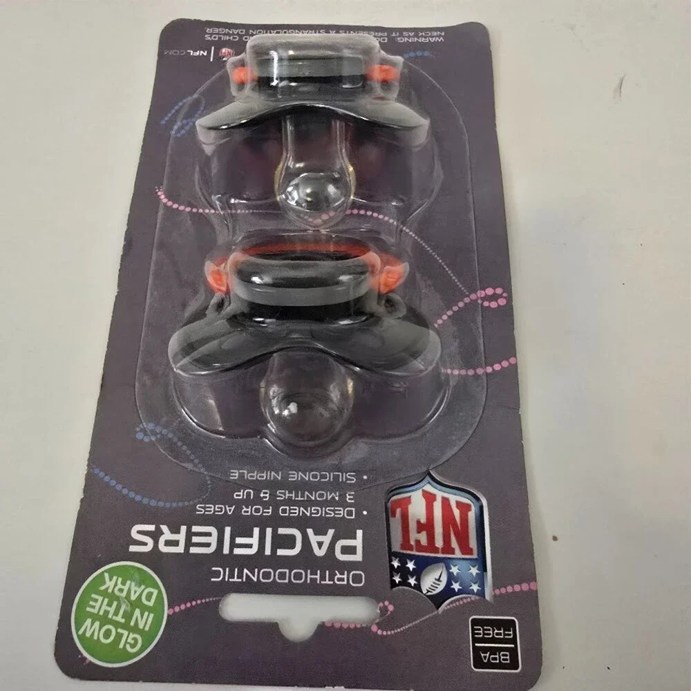 Baby Fanatic Chicago Bears NFL Baby Newborn Pacifiers-2 Pack-Glow in the Dark